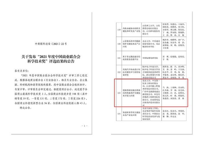 高遠(yuǎn)公司參與項(xiàng)目喜獲中國(guó)商業(yè)聯(lián)合會(huì)科學(xué)技術(shù)獎(jiǎng)
